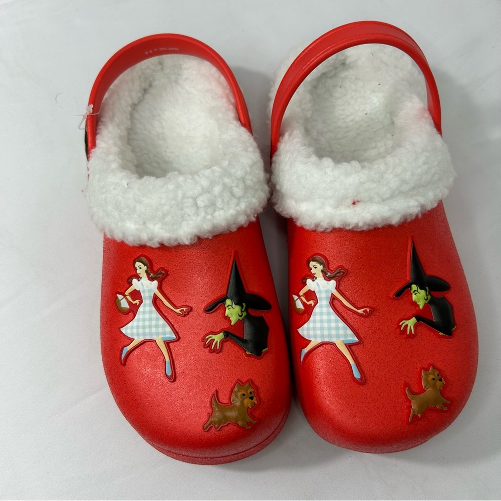 Wizard Of Oz Wicked Witch Dorothy Toto Red  Fleeced Lined Clogs